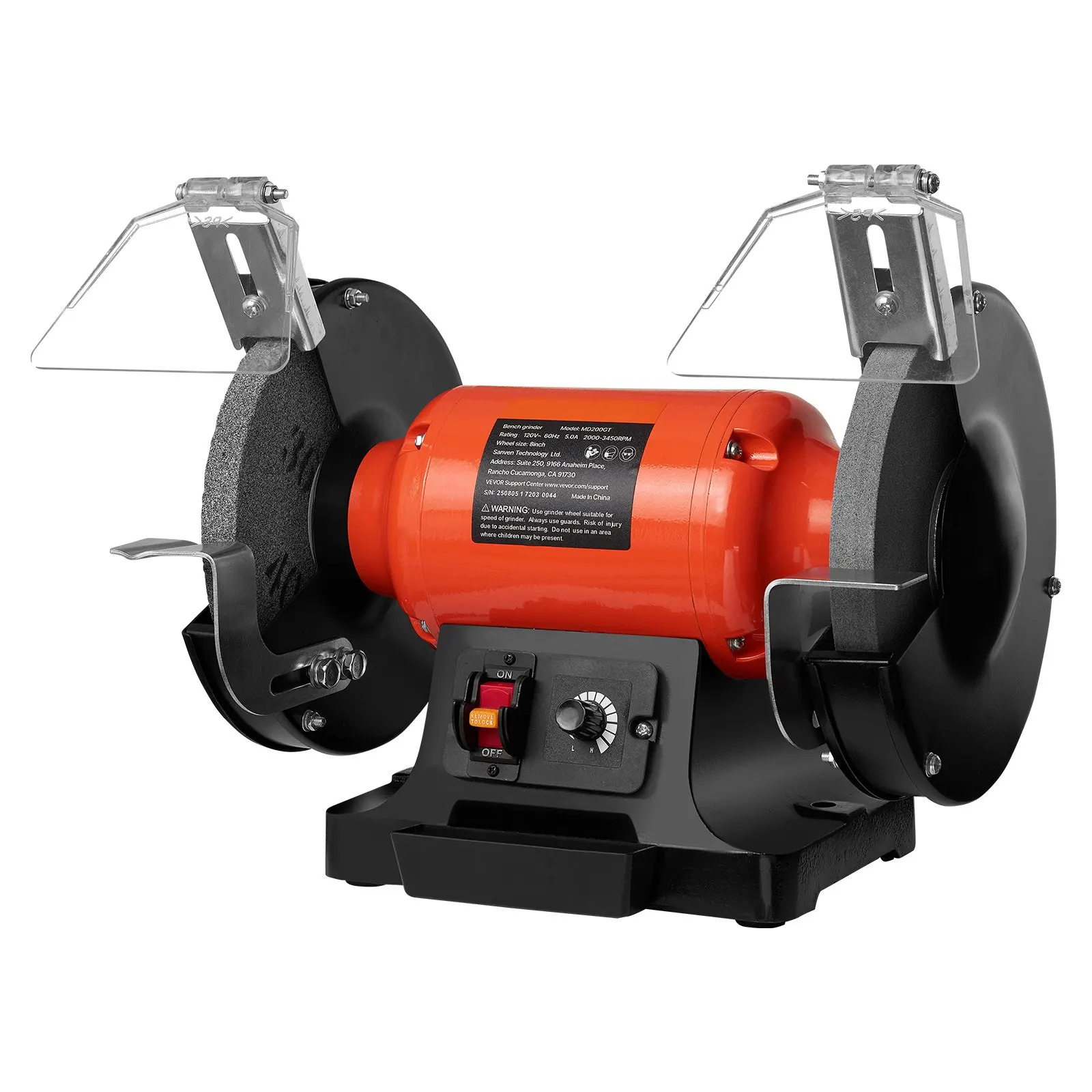

Bench Grinder, 8-inch Variable Speed Bench Grinder, 2000-3450RPM Table Grinders With 550W 5.0A Induction Motor, 36/60-Grit