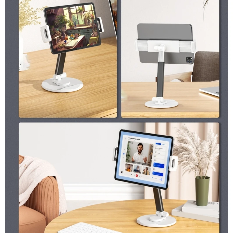 Support tablette Stable M17B, Base lestée, bras Flexible pour support bureau, protections tampons