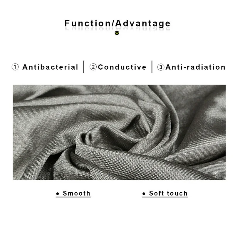 100% Pure Silver Fiber Stretchy Fabric Conductive EMF/RFID/EMI/RF Blocking Faraday Cloth Antibacteria Material Soft and Washable