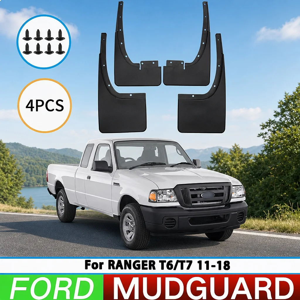 Splash Guards Mud Flaps for Ford Ranger 2011-2018 Front Rear Wheel Mudguards Car Accessories