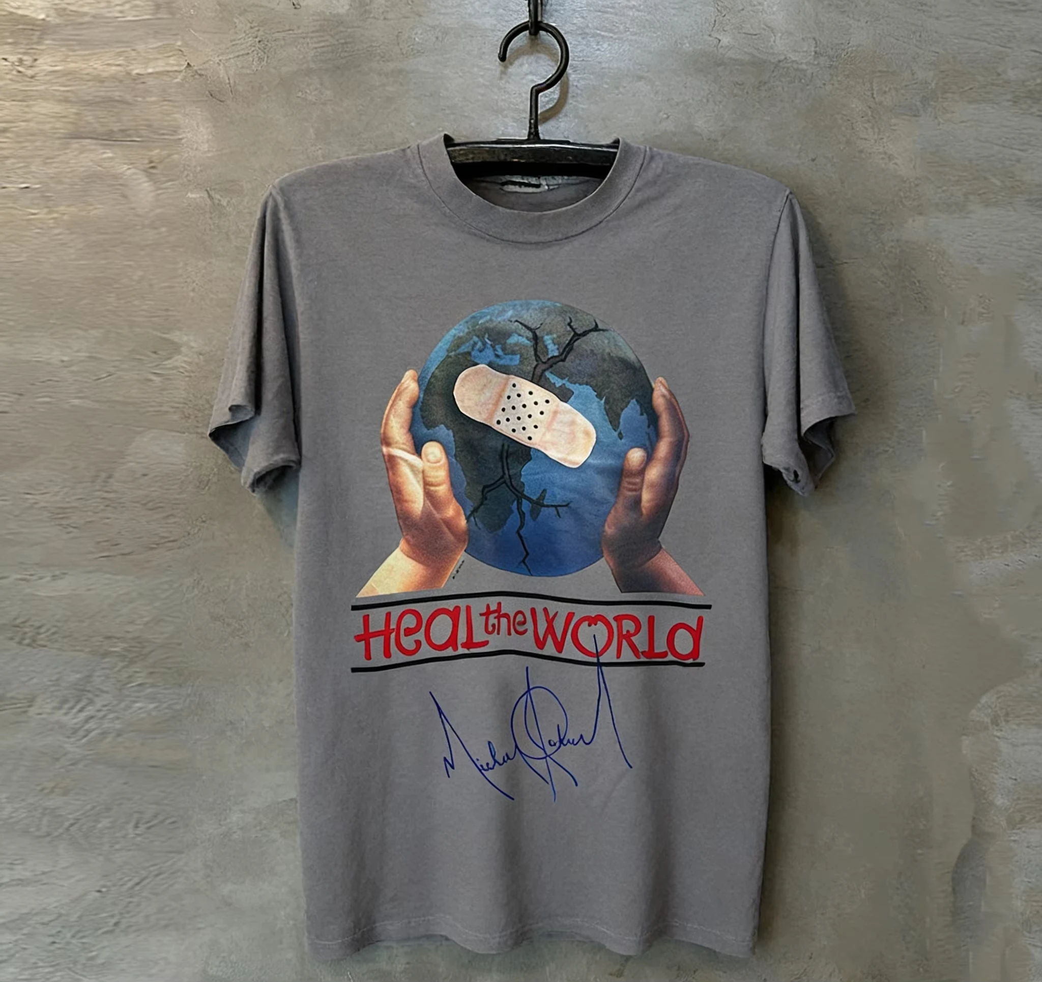 2026 Heal the World Michael Jackson album sleeved Short sleeved Men Women Kid Children Adults Parent Child Cotton TShirt