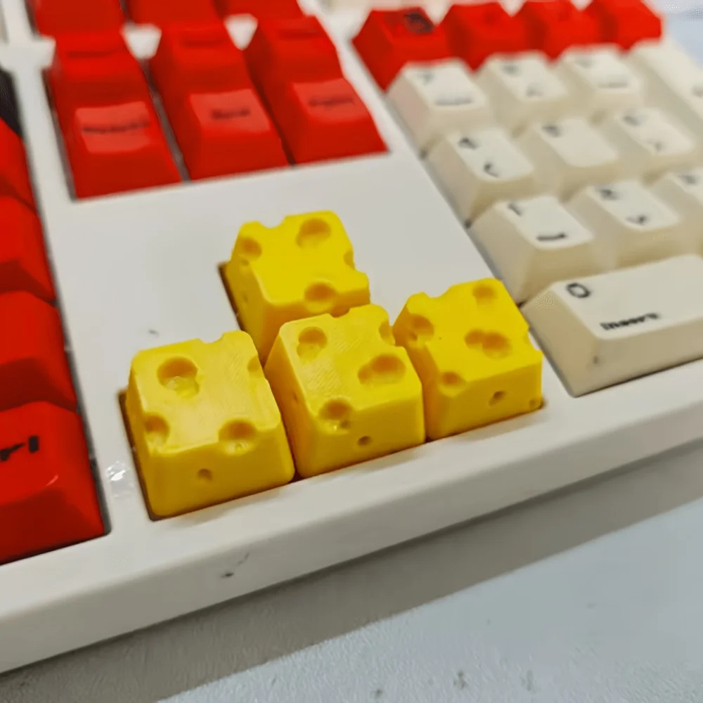 1/4pcs 3D Cheese Artisan Keycap, Resin Custom Keycap for Cherry  Mechanical - Kawaii Food Design Gaming Keyboard Accessory