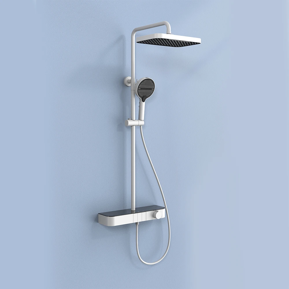 SKOWLL Modern Bathroom Shower Set with Adjustable Slide Bar, High Pressure Shower Faucet Combo for Home Hotel