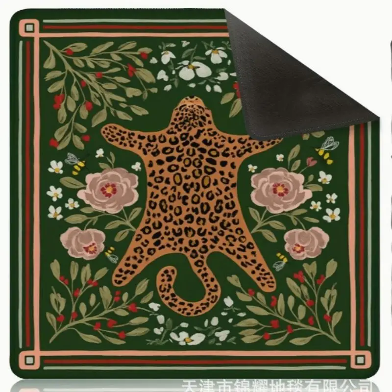 vikama-vintage-leopard-floral-rubber-mahjong-mat-non-slip-foldable-american-mahjong-poker-domino-home-decor