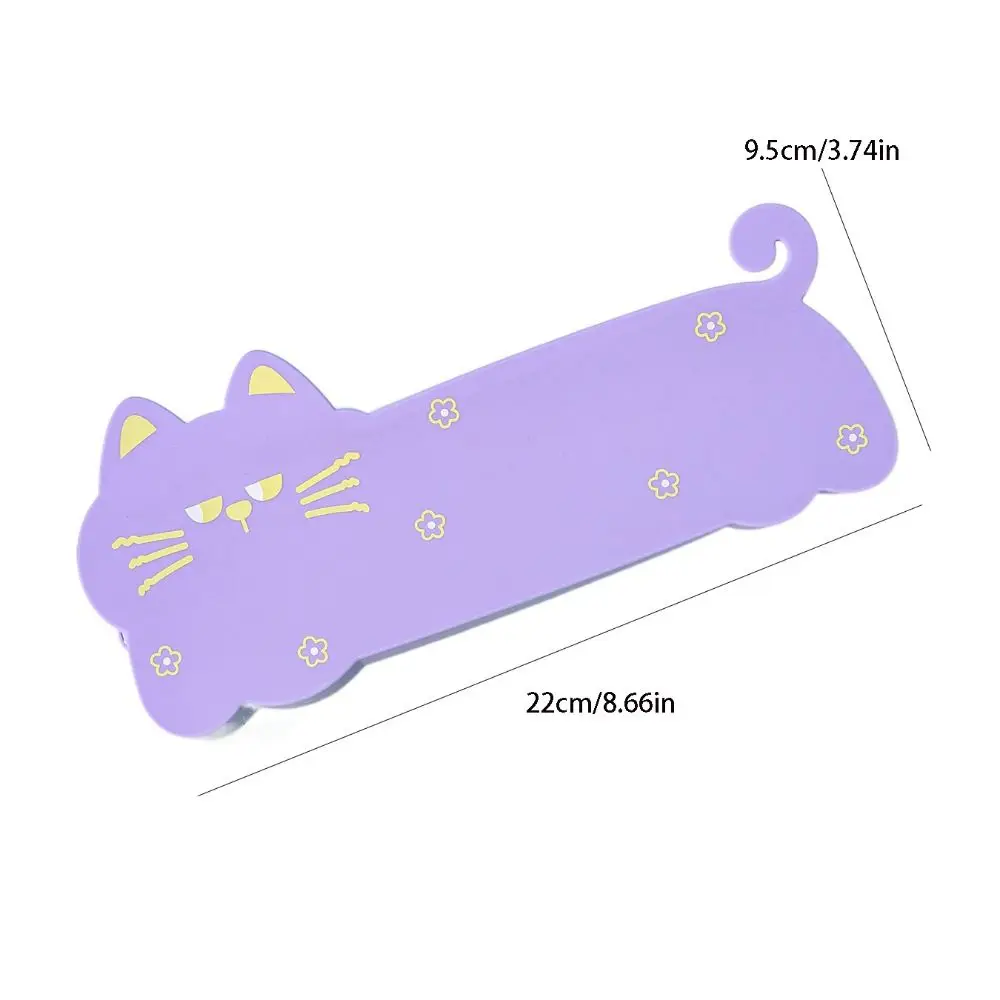 Portable Silicone Pencil Case Large Capacity Cartoon Pen Pouch Waterproof Cat Shape Storage Bag Office