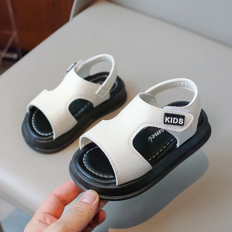 

2024 Child Sandals Causal Summer Cut-outs Sandals for Boy Thick Bottom Kids Causal Girls School Beach Open-toe Sandals Hook Loop