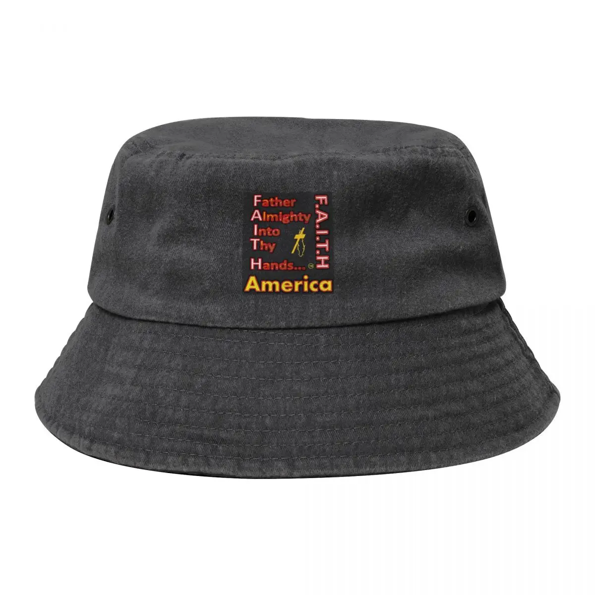 

Witimagine FAITH Apparels - Offset Grid - Fade America #1 Bucket Hat Hat Baseball Cap custom Hat Cosplay For Women 2025 Men's