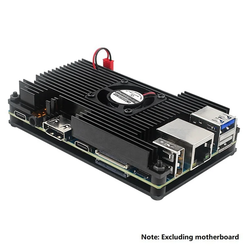 AA60-For Orange Pi 5 / 5B حافظة من سبائك الألومنيوم غلاف تبريد معدني نشط وسلبي مع حماية من أحواض حرارة المروحة
