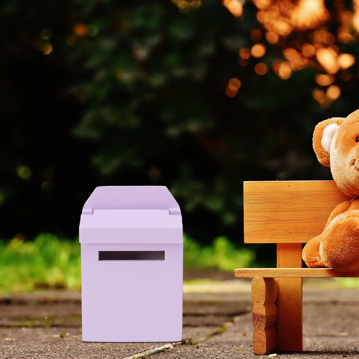 1 قطعة صندوق بريد خشبي مصغر الخزامى ديكورات منزلية صغيرة المشهد الدعامة الاطفال المنزل الفن عرض إغلاق غطاء