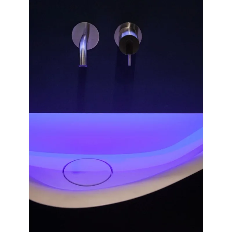 Creative Micro Cement Art Paint Luminous Corinne Integrated Half Embedded Wash Basin