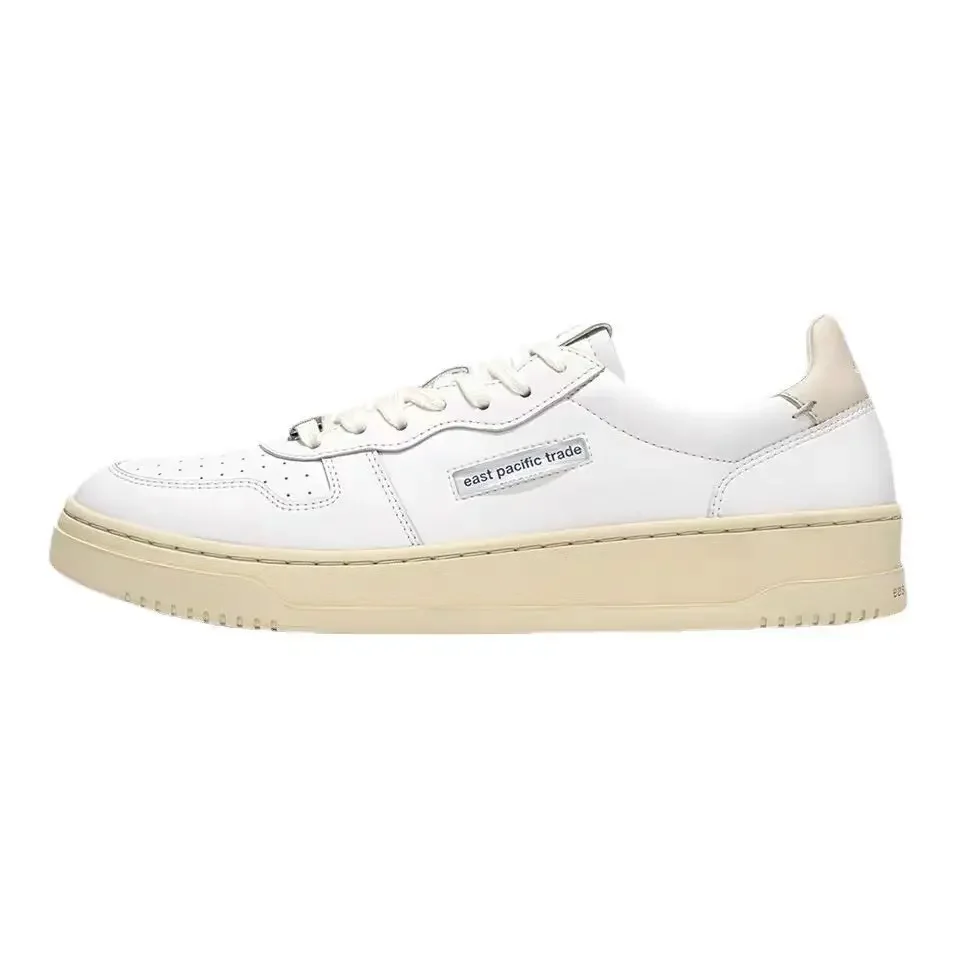 EPT Court White Leather Sneakers Low Top Retro Classic Comfortable Soft Sole Fashion Trendy Unisex Daily