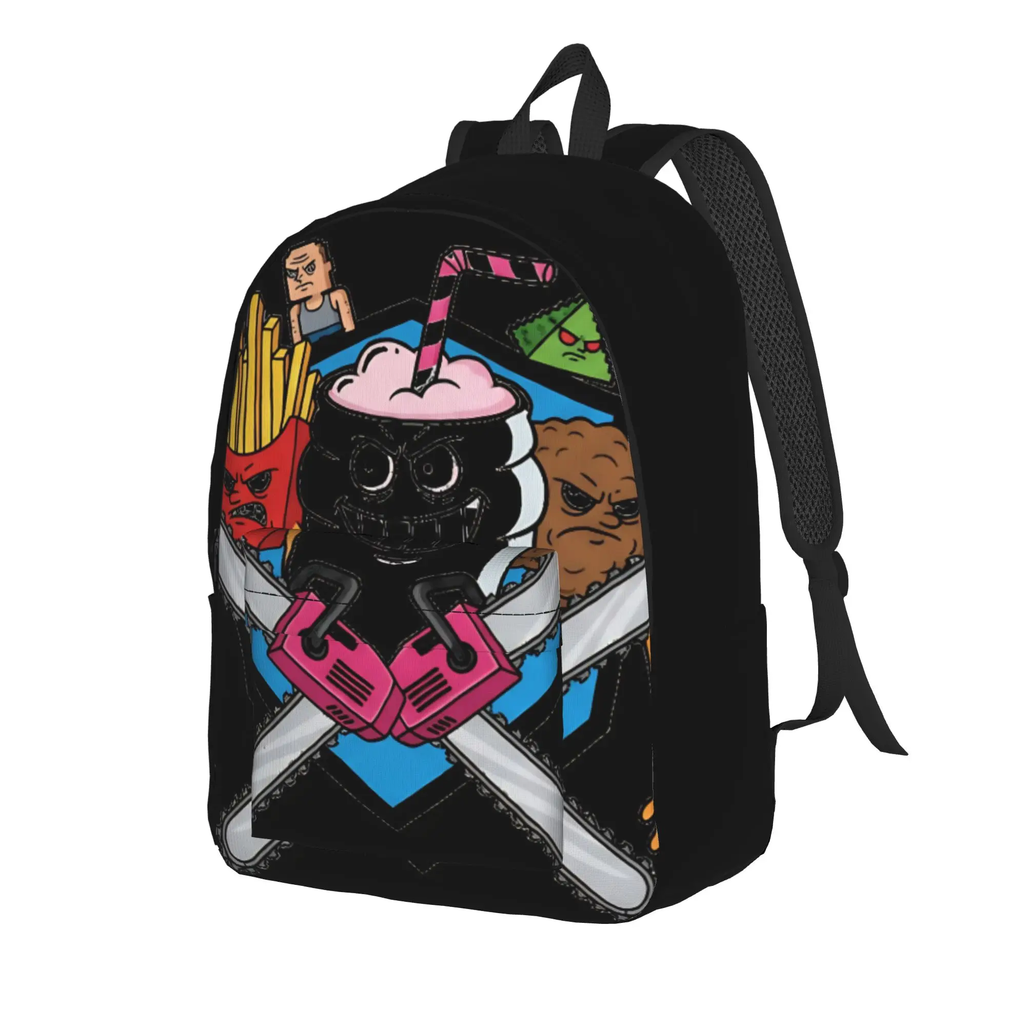 Back to school season Solid surreal food cartoon Schoolbag ATHF Unisex Handbag Backpack