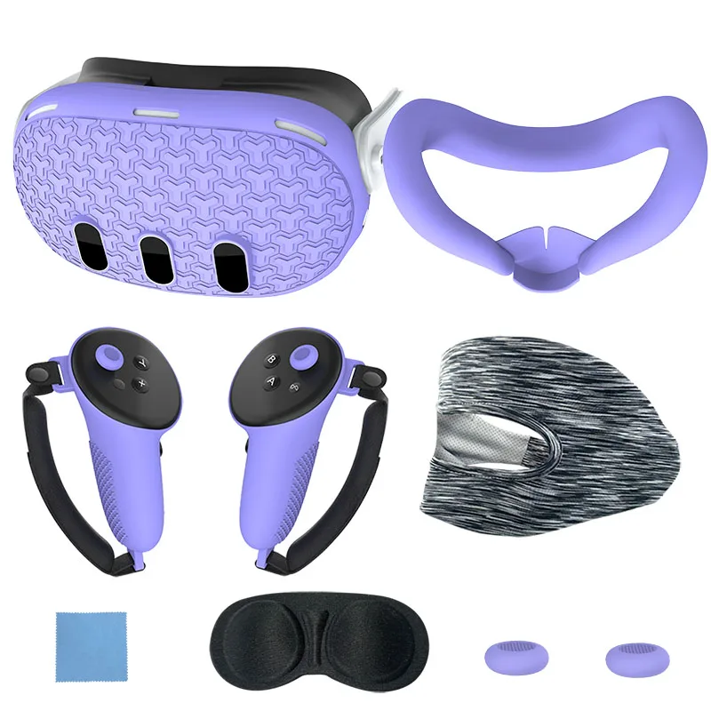 Set Di Protezione Per Meta Quest 3 – Cover Trasparente, Copriobiettivo E Tappi Antiscivolo Per Joystick
