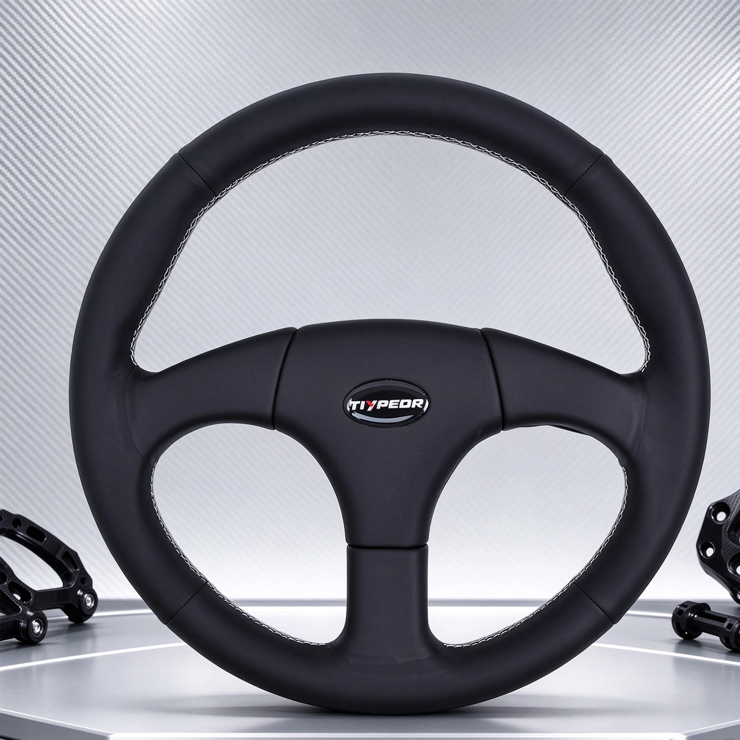 TIYPEOR 350mm Drift Steering Wheel Black Gaming Sport Steering Wheel Suitable for Land Rover Defender