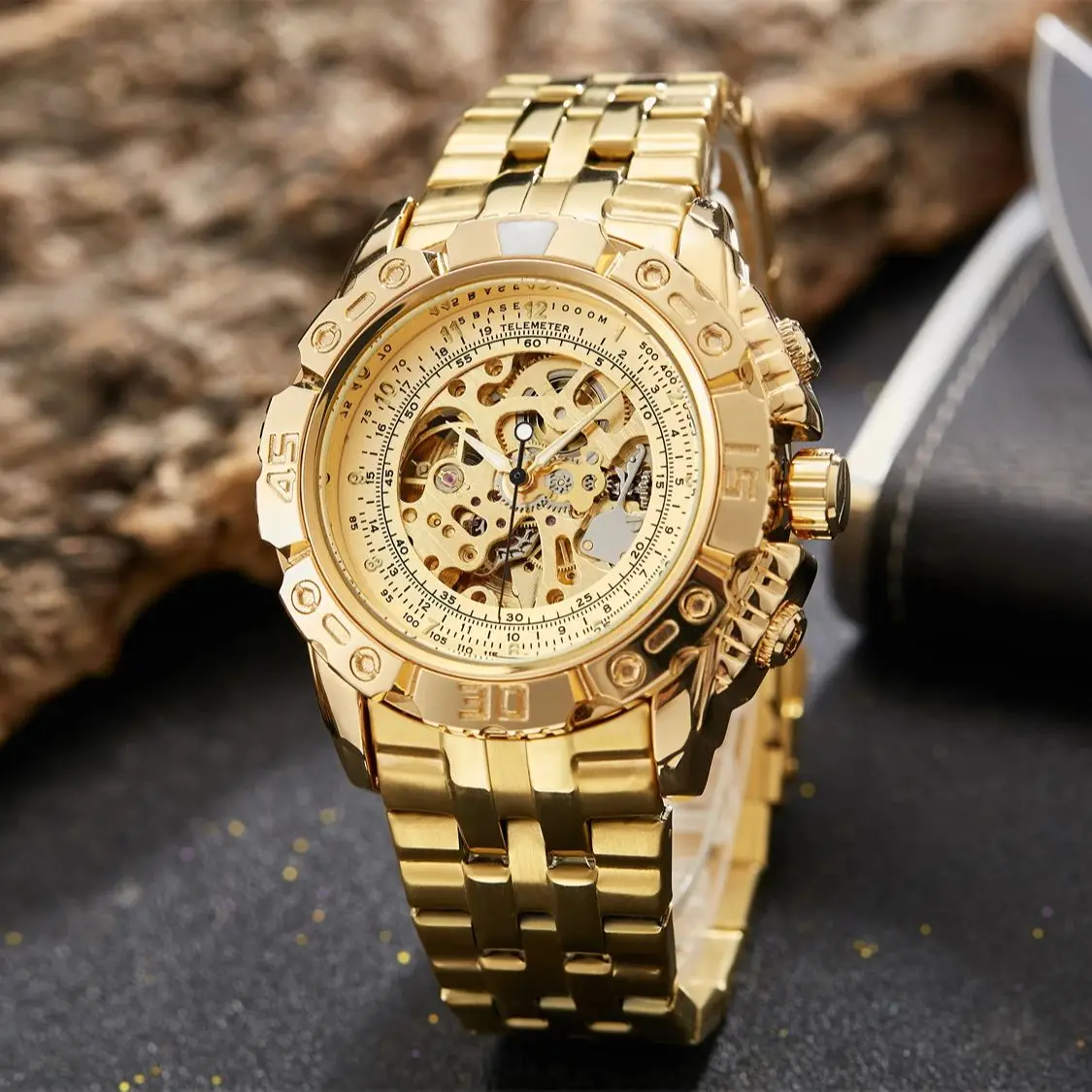 

Модные мужские часы с выдолбленным светящимся турбийоном, полностью автоматические механические часы, механические часы reloj automático