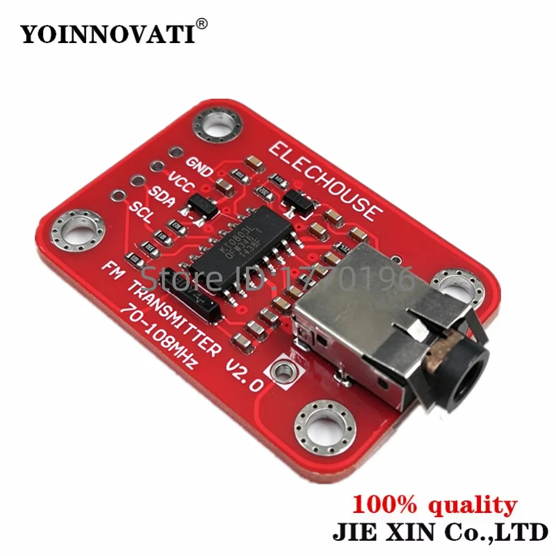 FM Radio Transmitter Module V2.0 Digital Radio Transmitter Board for Arduino I2C Interface TTL MIC VCC SDA SCL 3V 5V