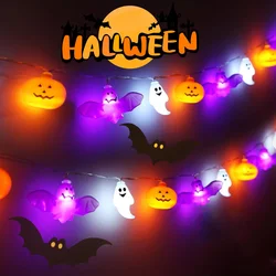 1PC LED Halloween String Light Garden Horror Atmosphere Hanging Decorative Lamp Battery Powered For Halloween Theme Party Decor