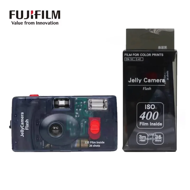 Fujifilm جيلي فيلم كاميرا شفافة C400 135 فيلم كاميرا التقاط 36 صورة وامض كاميرا يمكن التخلص منها هدايا عيد الميلاد
