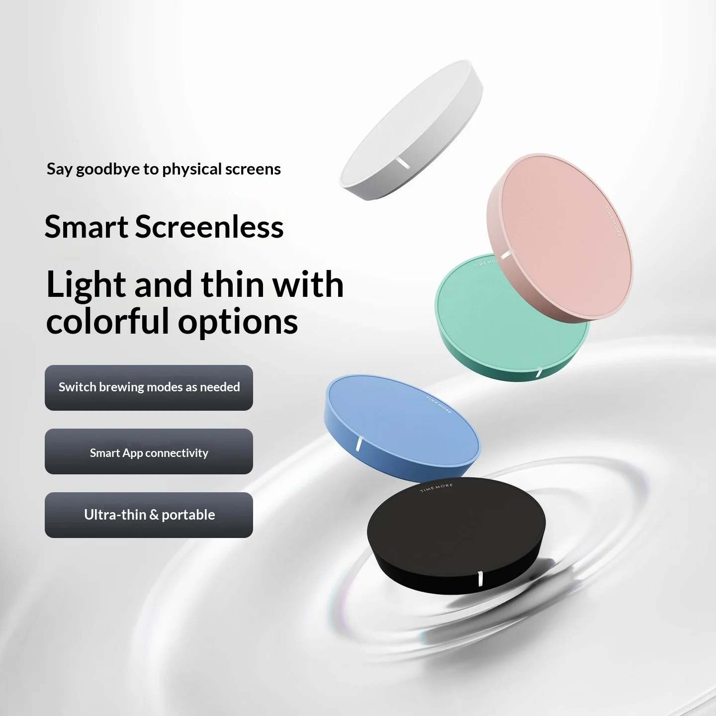 TIMEMORE Black Mirror Dot Smart Coffee Electronic Scale Home Bluetooth Connected No‑Screen Digital Scales APP Interconnection