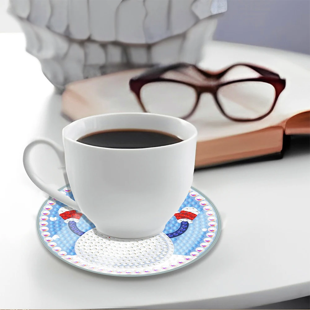 طقم قواعد أكواب ماسية مكون من 6 قطع كلاسيكي ماندالا DIY مصنوعات فنية ماسية لعطلة عيد الميلاد مقاومة للماء للبالغين والمبتدئين #6