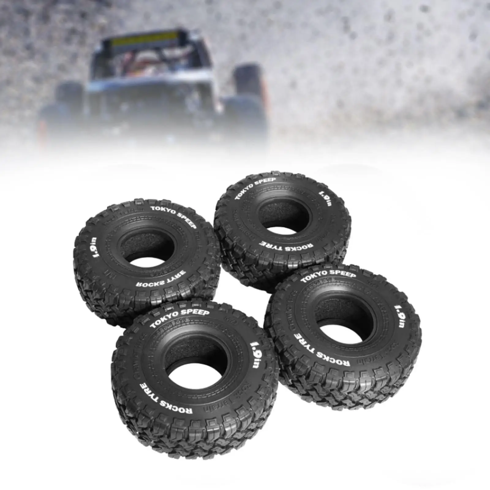 4x RC Crawler Tires Wheel Tires for 1:10 Scale RC Crawler Car Hobby Vehicles