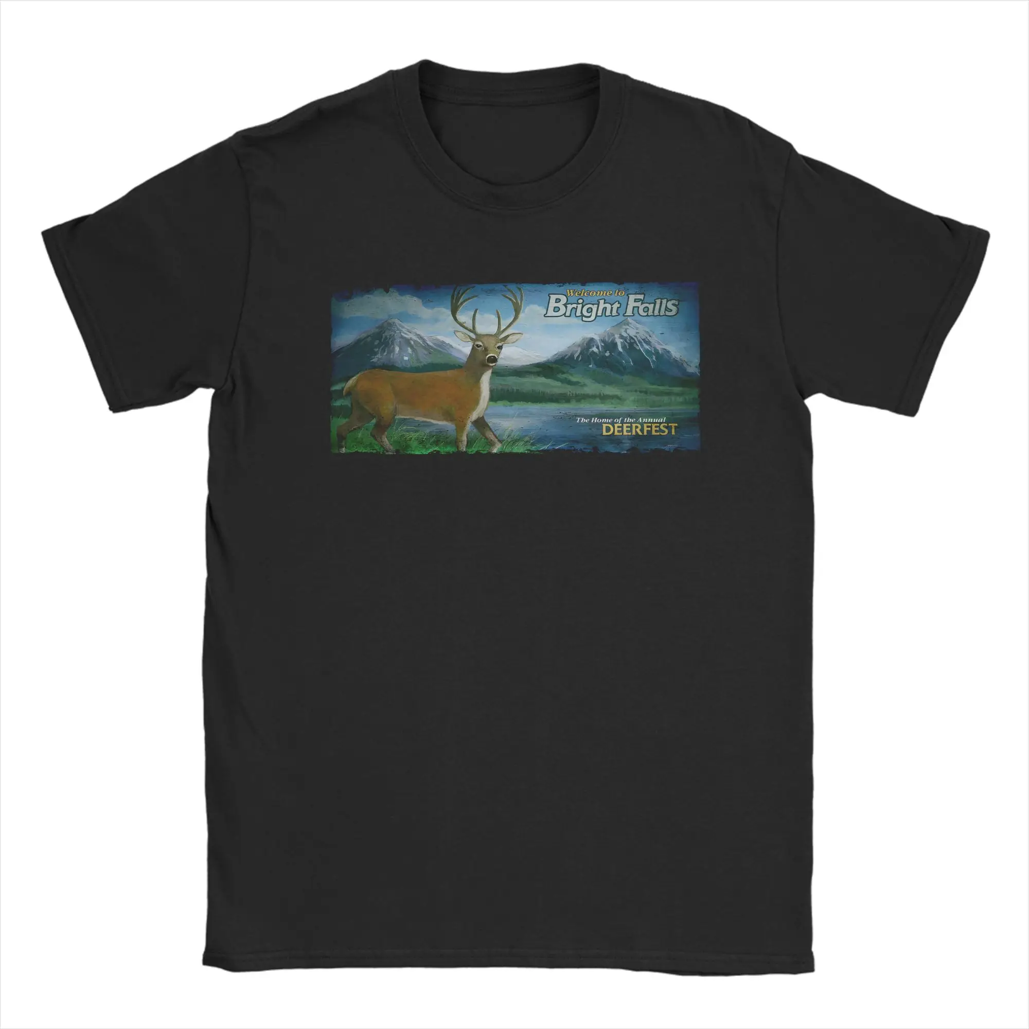 Funny Alan Wake T-Shirts for Men Round Neck 100% Cotton T Shirt Welcome To Bright Falls Short Sleeve Tees Printing Clothes