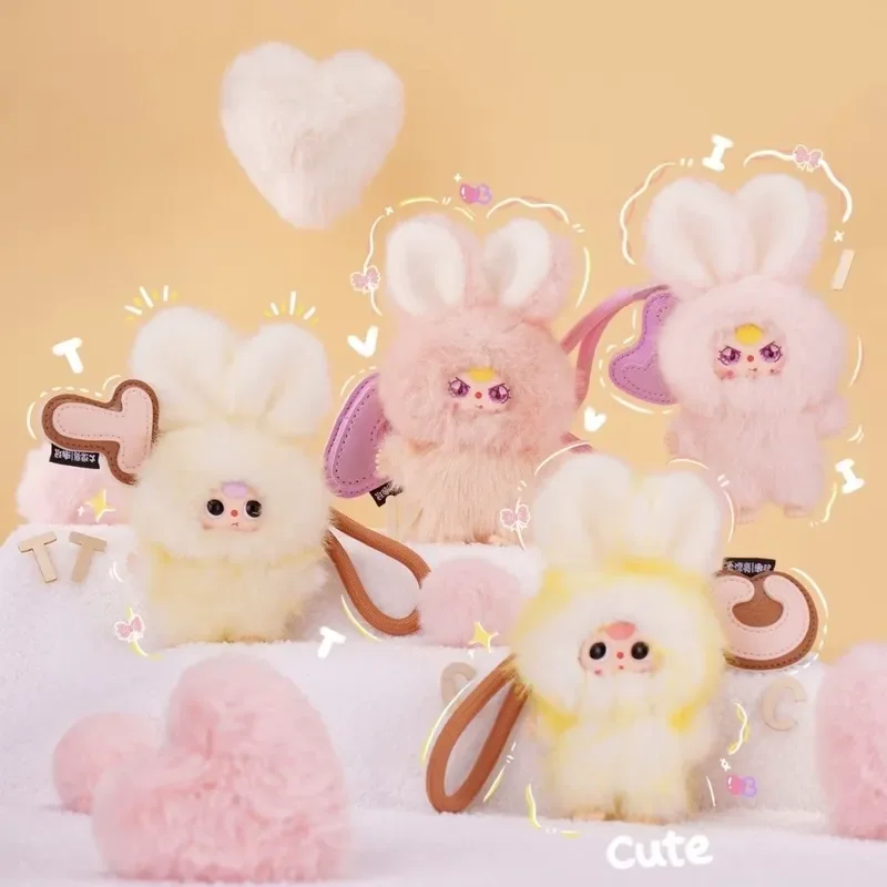 Baby Three Super Mini Bunny Vinyl Plush Blind Box Keychain Doll Bag Pendant Decoration Accessories Surprise Gift Mystery Box Toy