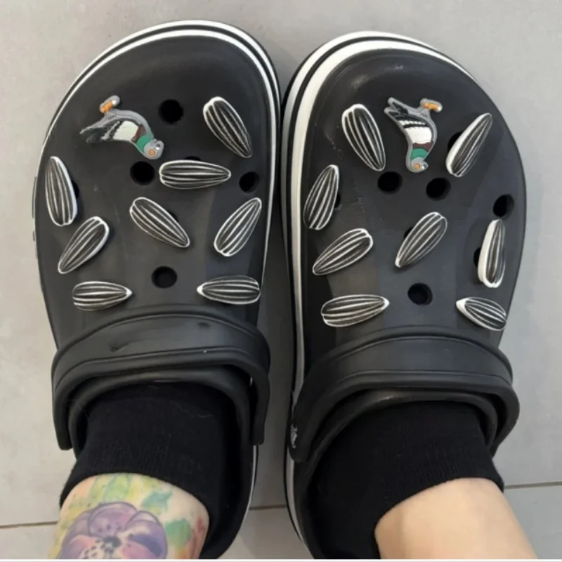 

New Funny Shoes Charms Creative Simulated Melon Seeds, Pigeons For Clogs Sandals 3D Food Xmas Party Gifts Favors