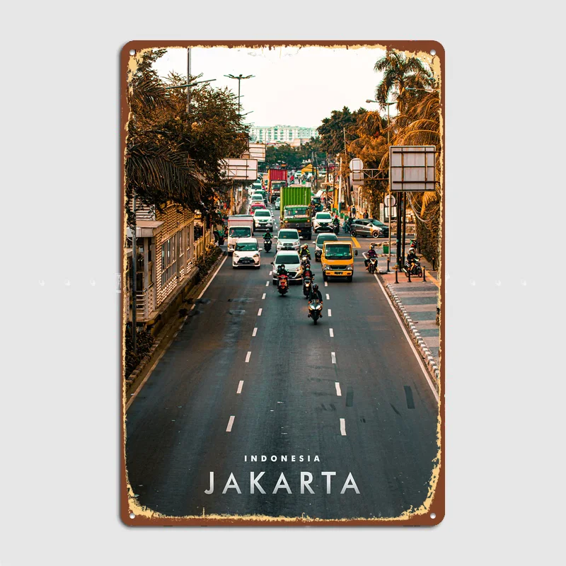 Jakarta Crowd Metal Custom Sign Living Room Wall Indoor Decor Room Decoration Bedroom Posters Home Decor