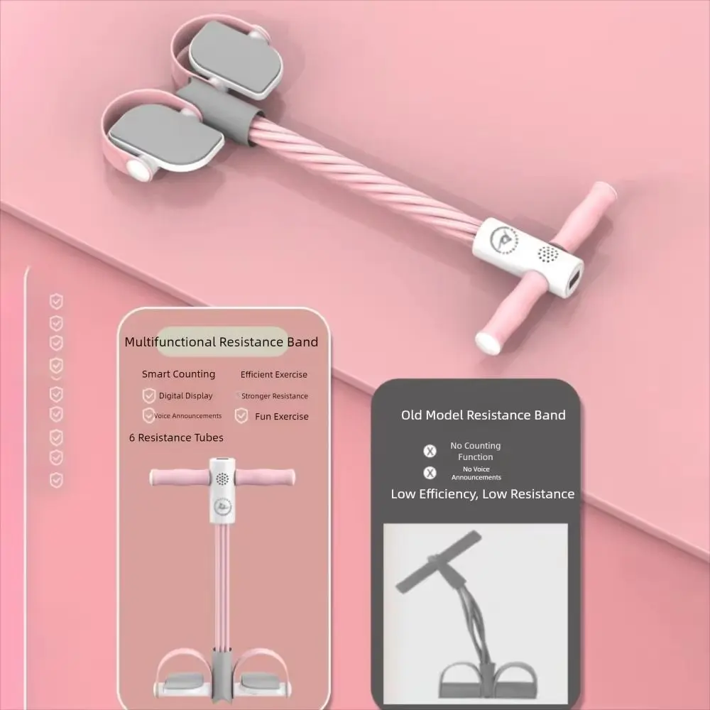 

Elastic Resistance Band with Handles Thicken Latex Resistance Bands 4-Tube/6-Tube Anti-Break Ankle Pull Rope Strength Training