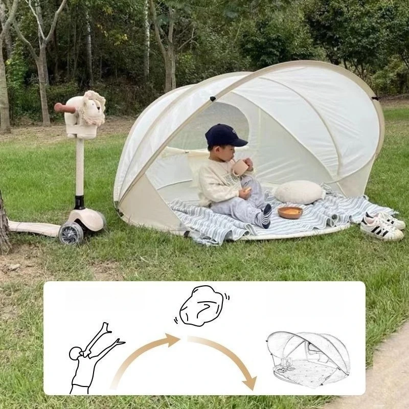 Portable Instant Pop Up Beach Tent, Outdoor Sun Shade Shelter for Sand Play & Camping