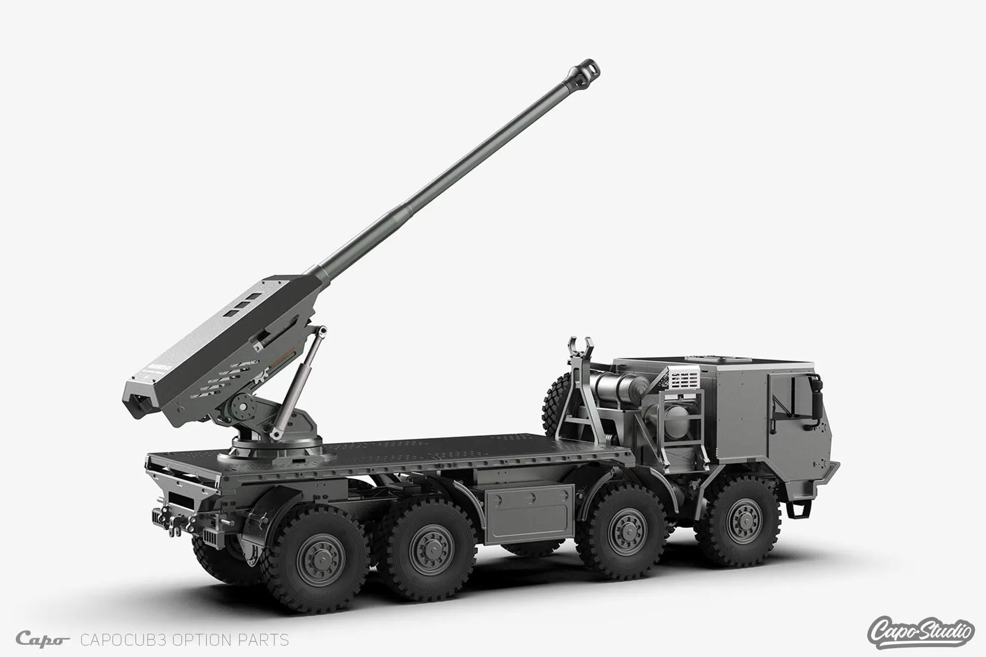 1/18 scale Capo cub3 tatra Option parts self-propelled gun-howitzer for Remote Control toys RC Truck accessories