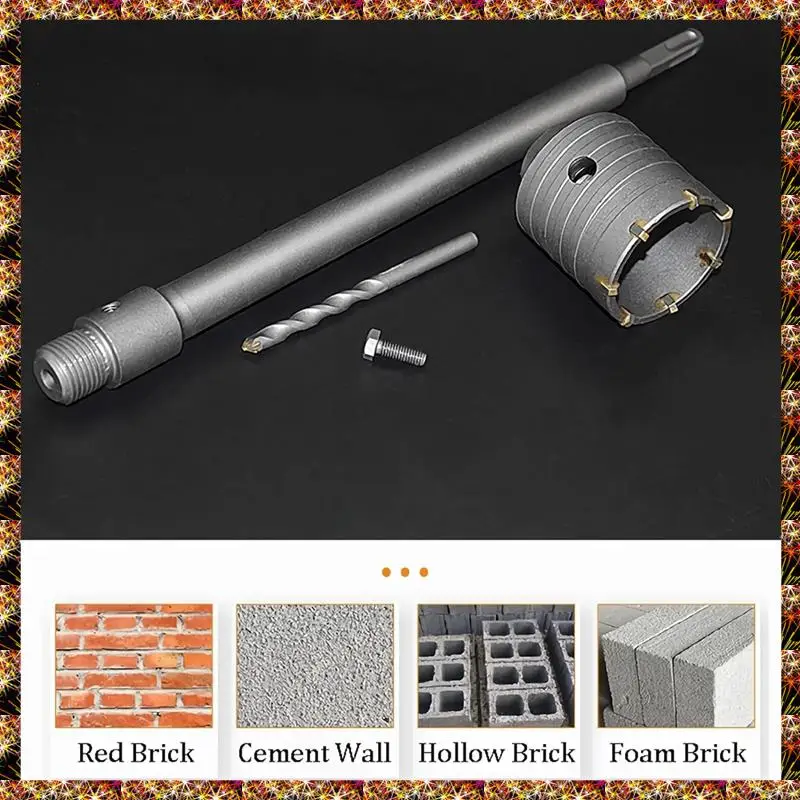 

BTCL 1Set 2 1/2 Inch Concrete Hole Saw With 220Mm SDS Plus Shank, 65Mm Wall Hole Saw Drill Bit For Cement Brick Stone Wall