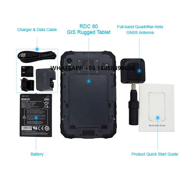 

RDC80 8 Inch High Precision Antenna IP67 Wi-Fi NFC 4G GNSS Android 13 GIS Data Collector