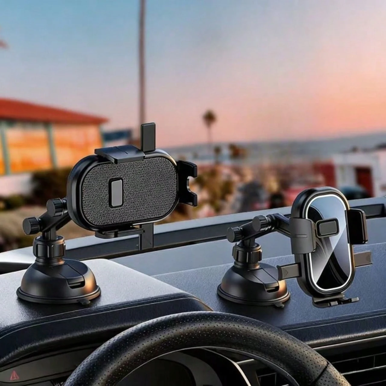 ABS material, adjustable 360 degrees ° Rotating phone car mount, multifunctional suction cup for car use, stable and not prone to shaking, suitable for 4.7-7inch phones, available in textured and mirror finishes