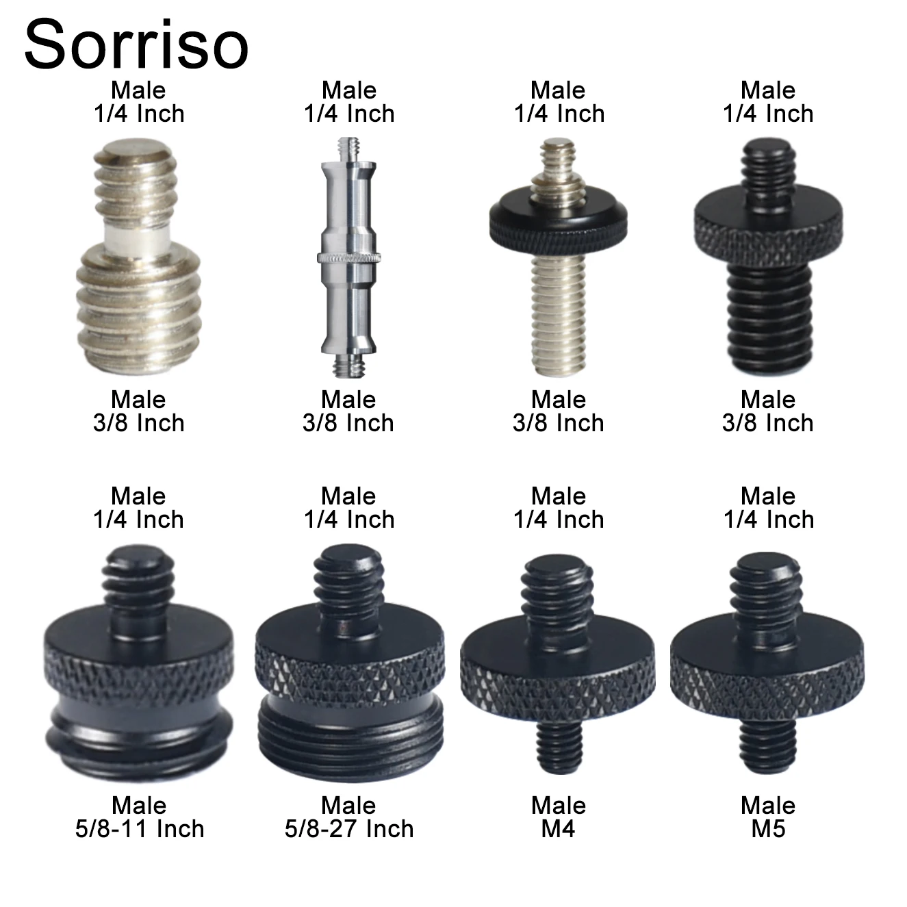 카메라 나사 수 1/4 인치-1/4 3/8 5/8 M4 M5 M6 M8 M10 M12 인치 삼각대 마운트 어댑터, Dslr 볼헤드용 퀵릴리즈 플레이트