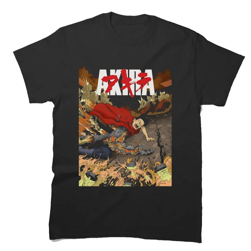 Vintage Akira (1988) Anime T Shirt Cyberpunk Manga City explosion Graphic clothes cyber mecha Neo-Tokyo Streetwear All size tops