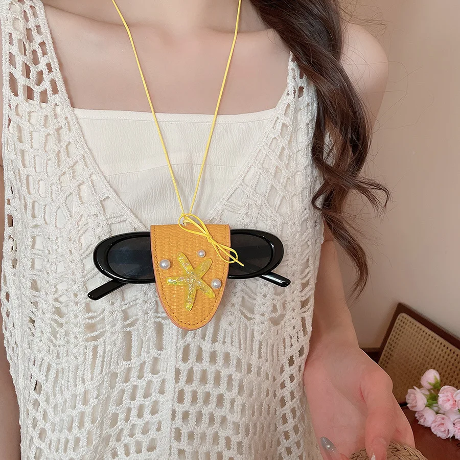 مشبك النظارات المغناطيسي نجمة البحر نجمة البحر النظارات الشمسية كليب بولي Leather الجلود النظارات كليب المغناطيسي المغناطيسي النظارات قلادة للهدايا