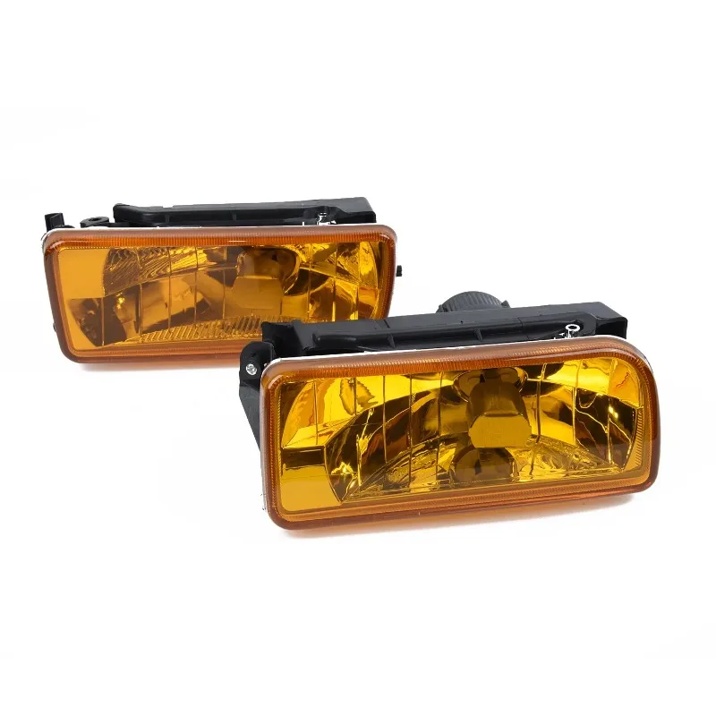 For 1992-1998 BMW 3 Series E36 M3 Chrome Fog Lights Replacing Lamps Yellow Lens view 2