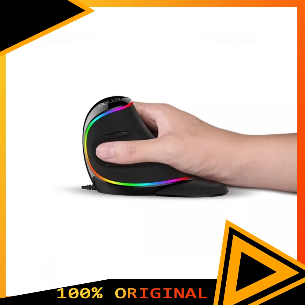 DELUX M618PLUS Mouse Kinesiology Office Work RGB Wireless Mouse Low Delay Mute Vertical Mouse For PC Accessories Gifts Gifts