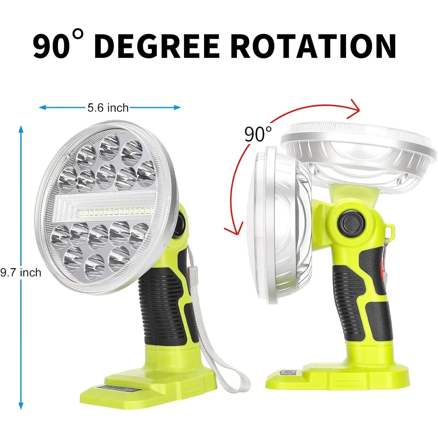 30W 2000LM LED-Arbeitsleuchte für Ryobi 18V ONE + Li-Ion NiCd NiMh Akku LED Werkstattlicht Outdoor-Handtaschenlampe Flutlicht