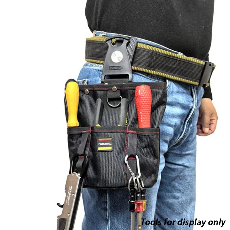 Multifunctional Tool Bag Professional Electrician Carpentry Toolkit Portable Complete Kit Repair Bag Reinforced Oxford Waist Bag