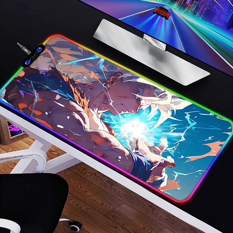 LED RGB Muismat Rubber HD Muismat Patroon Game Pad PC Accessoires Bureaumat Dragon Ball Antislip Tafelmat Kantoor Toetsenbord Pad