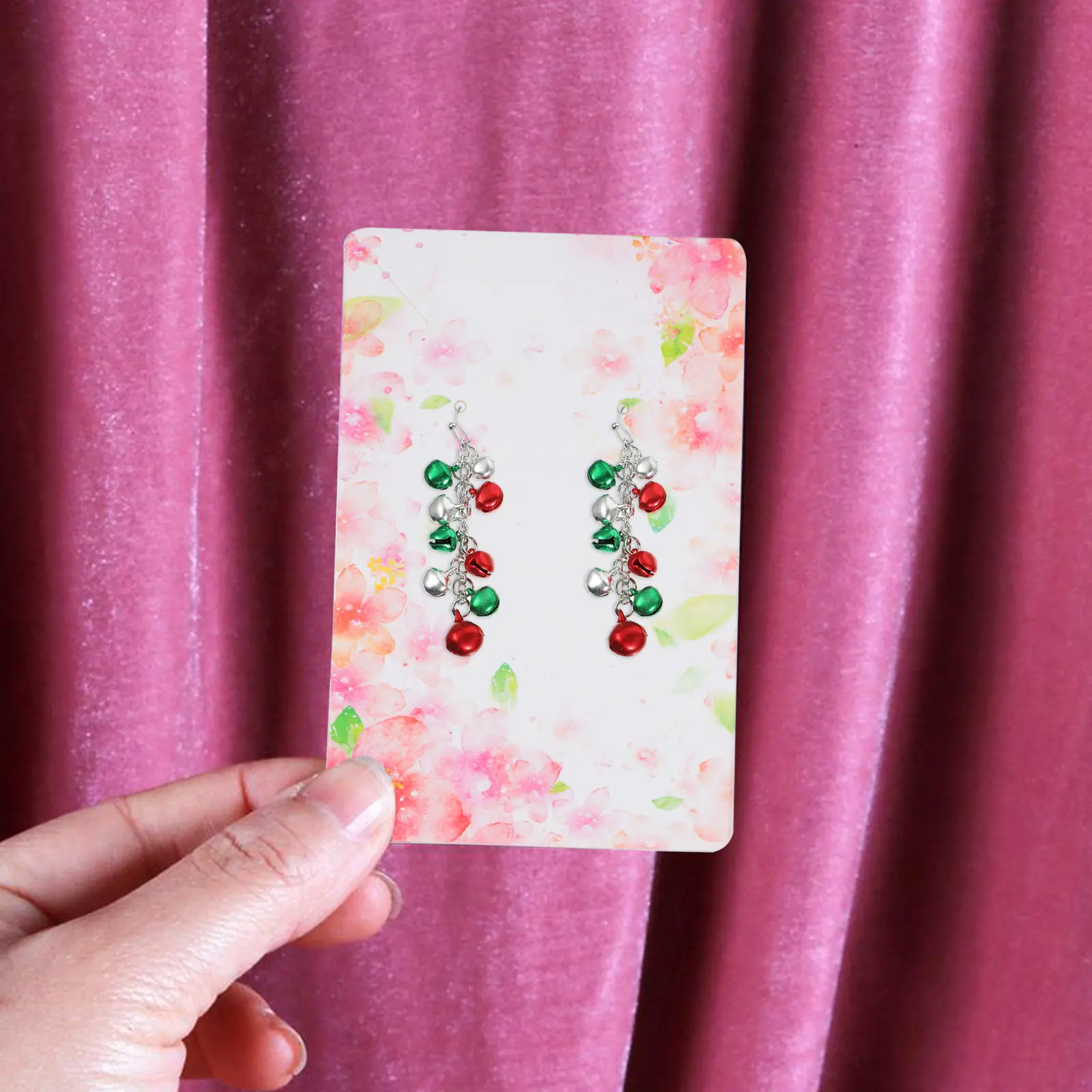 

100 шт. картонных подвесных карточек для украшений с цветочным дизайном для серег, ожерелий, пусет, ценников