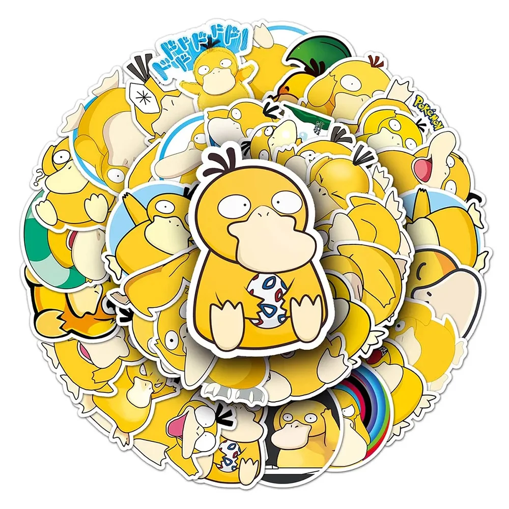 10/30/50pcs Kawaii Pokemon Psyduck Cartoon Stickers Funny Anime Graffiti Decals DIY Stationery Phone Laptop Cute Sticker Decor