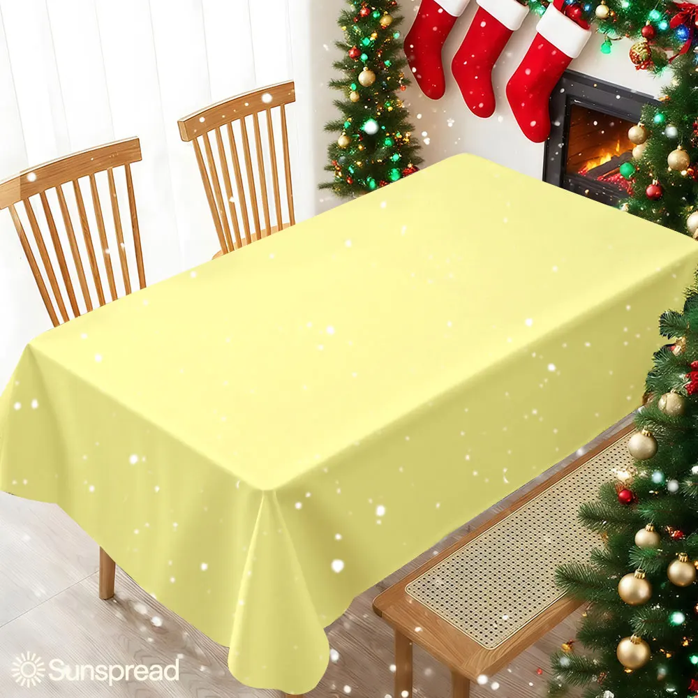 Pale Yellow Solid Table Cloth Waterproof Tablecloth Spill Proof Table Cloth, Wipe Clean Table Cloth for Dining Camping