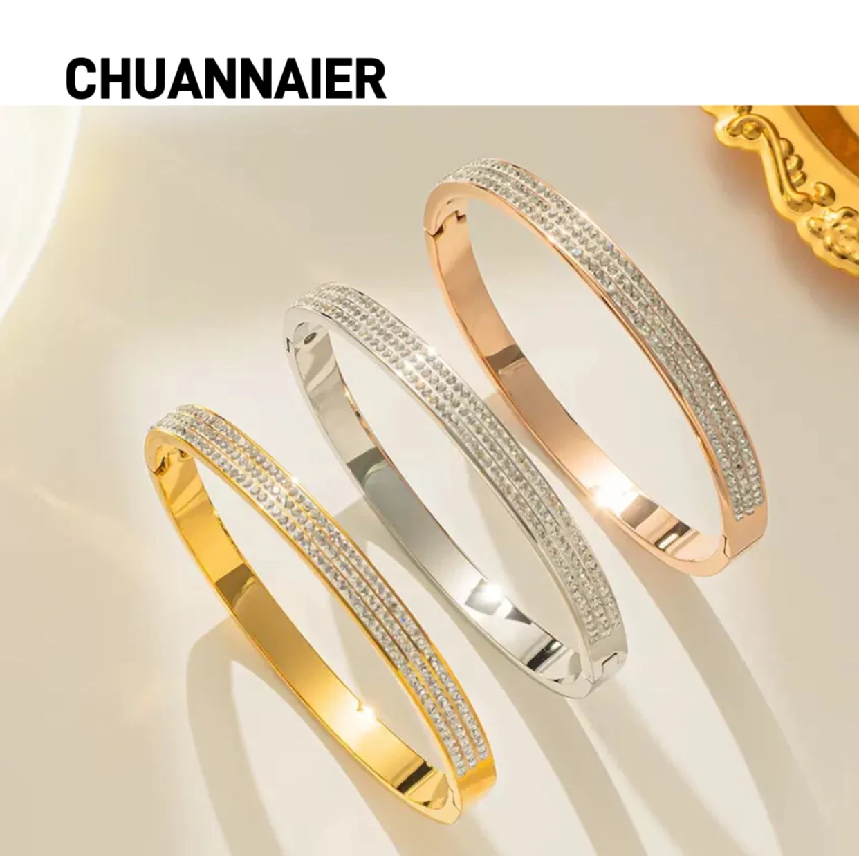 

Hot-selling women's titanium steel bracelet, luxurious and high-end feel, versatile Korean version, fashionable accessories