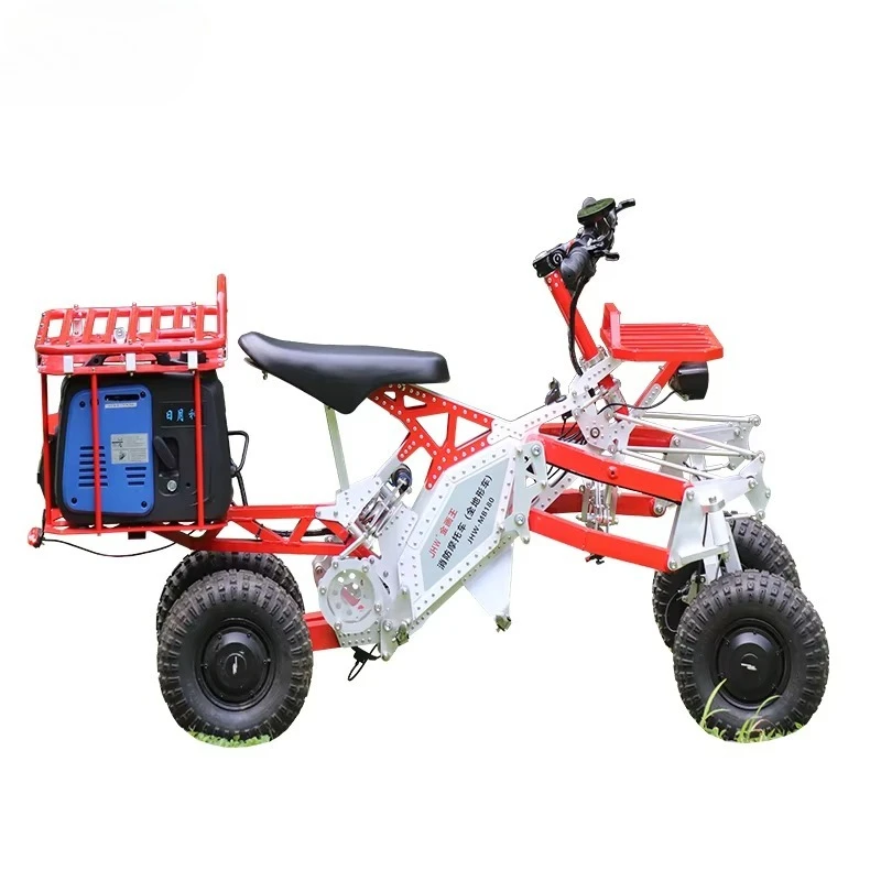 290KM Long Range Hybrid Electric ATV, Independent Suspension Off-Road 4 Wheeler Quad for Forest Rescue Patrol & Farm Utility