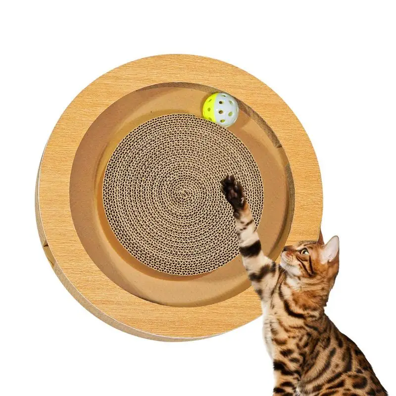 Cat Scratchers With Catnip Scratch Pad With Catnip Bell Ball Multiple Shapes Corrugated Cat Scratcher Box For Relieves Boredom