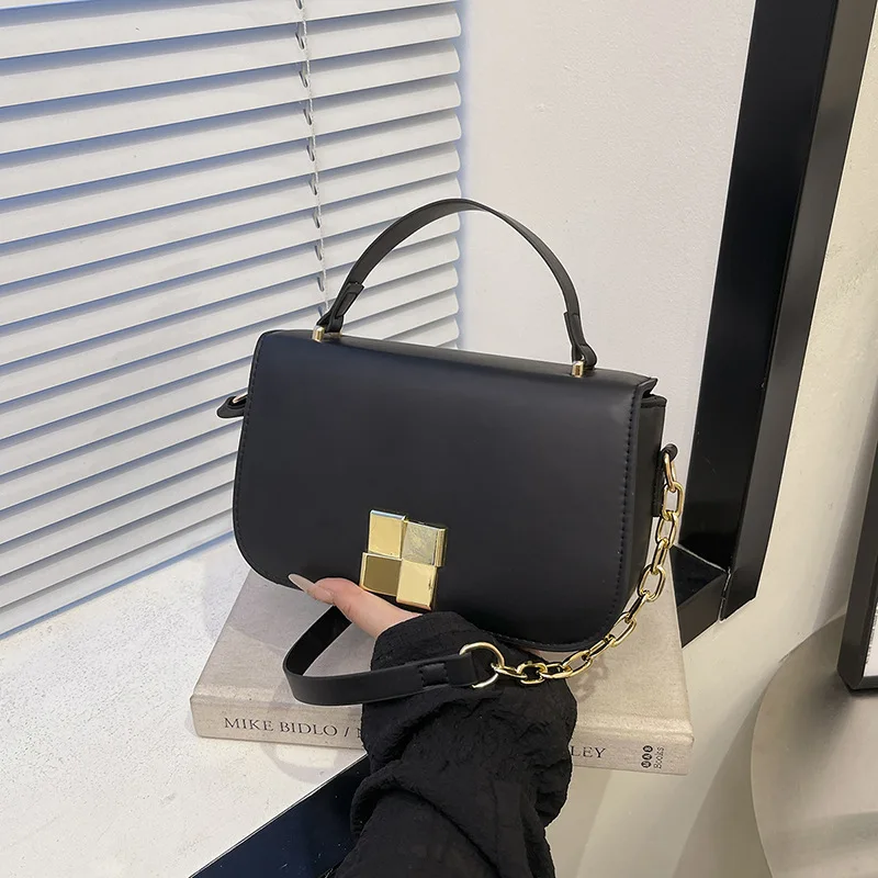 

​​2025 French Style Solid Color Tote Bag Minimalist Shoulder Crossbody Purse for Women Elegant Casual Square Handbag